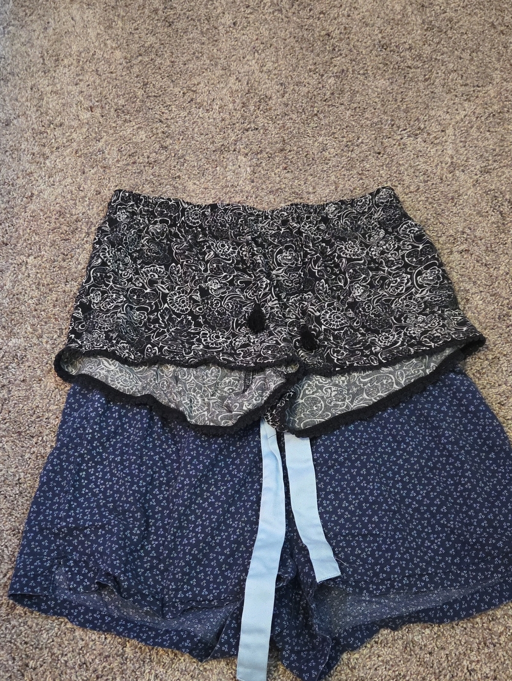 Old Navy Navy Lounge Shorts with White Ditsy Floral Print